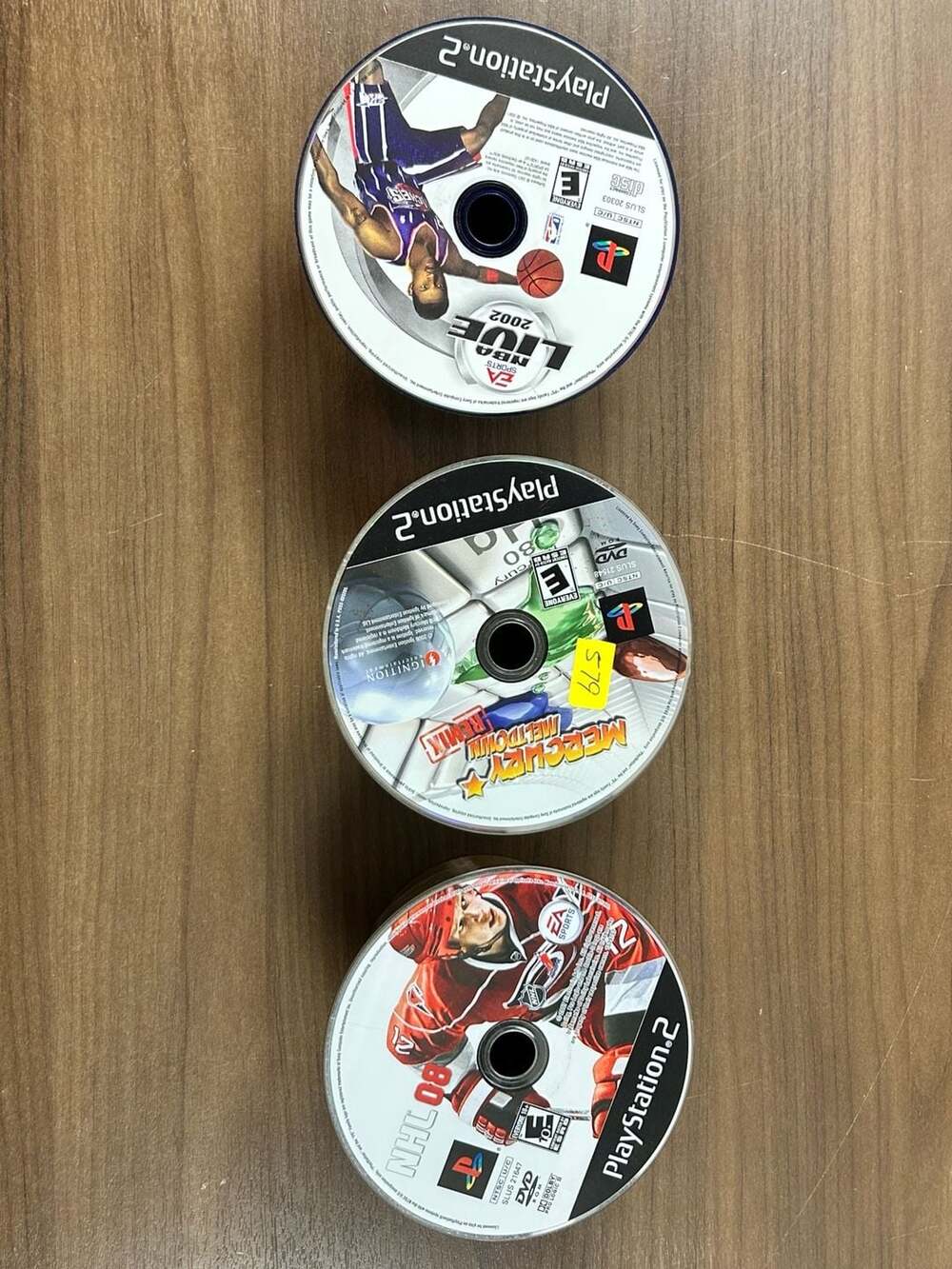 PS2 Lot 3 NBA Live 2002 Mercury Meltdown Remix NHL 08 Disc Only Untested
